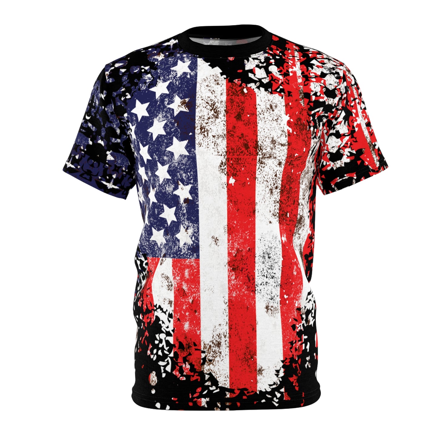 MEN AMERICAN FLAG Cut & Sew Tee